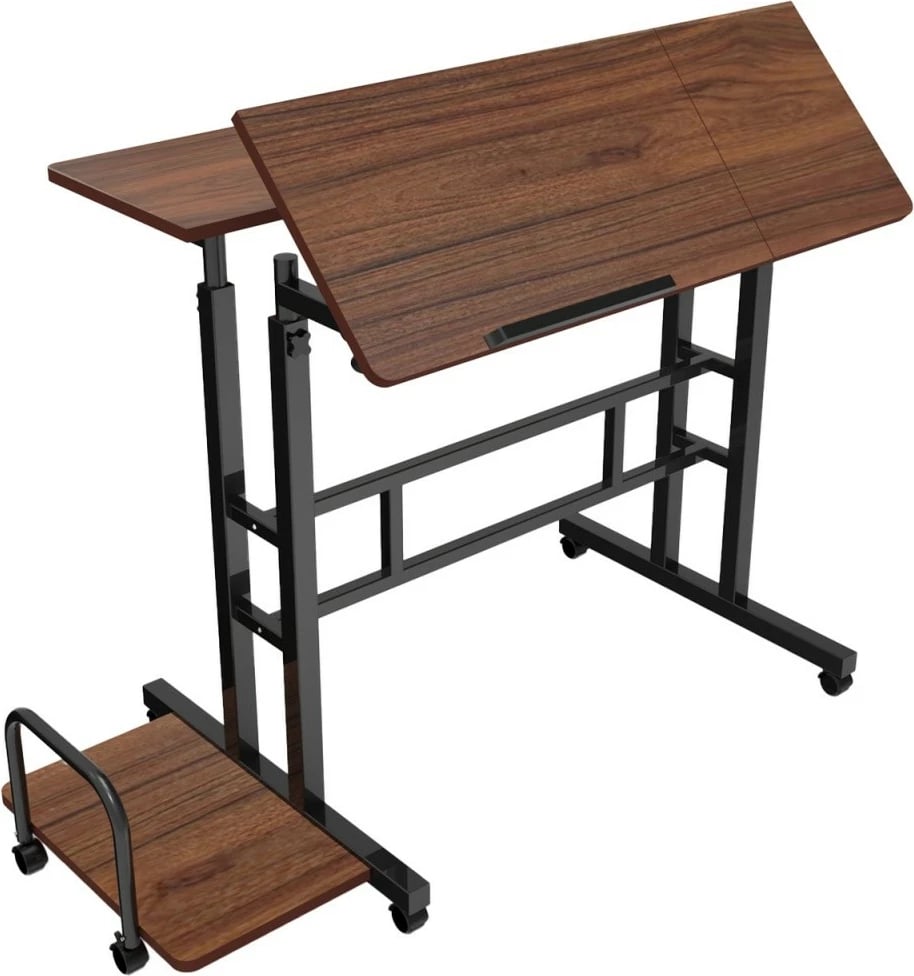 tavolinë mobile me rregullim lartësie, Maclean, MC-124 B, 80x60 cm, lartësia 67–115 cm, ngarkesa max 50 kg, e zezë