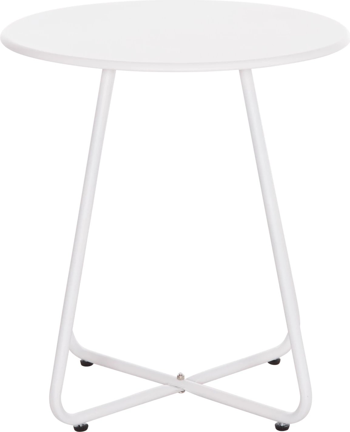 Tavolinë anësore e rrumbullakët SAMMON FH6271.02 metalike, ngjyrë e bardhë, Φ45x50Hcm