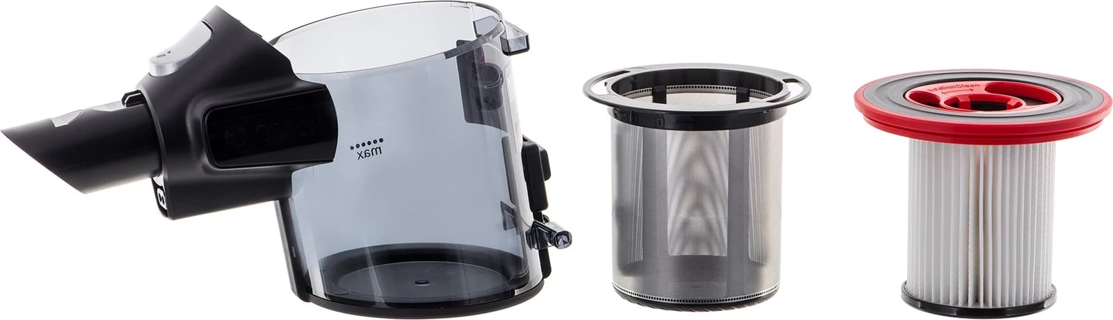 Pajisje pastrimi Bosch BBS711W, pa qese, 0.3 L, e zezë dhe çelik inox Pajisje pastrimi Bosch BBS711W, pa qese, 0.3 L, e zezë dhe çelik inox