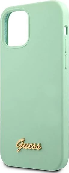 Mbështjellës Guess GUHCP12SLSLMGGN për iPhone 12 mini 5.4", silikon, e gjelbër