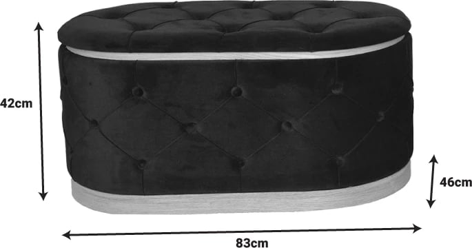 Set dy karrige-trunk Royel Inart, pëlhurë kadife, ngjyrë zezë dhe bezhë
