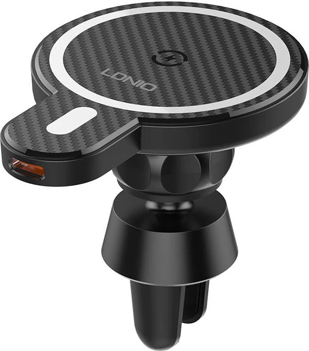 Mbështjellës magnetik për makinë LDNIO MA20 me karikues wireless 15W, i zi