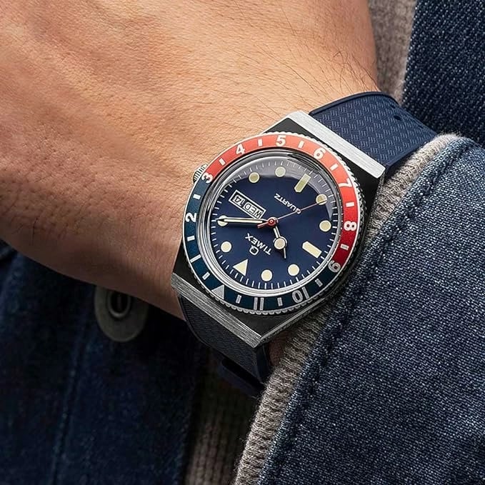 Orë dore për meshkuj TIMEX Q DIVER, e kaltër