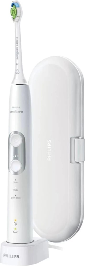 Furçë dhëmbësh elektrike, Philips Sonicare ProtectiveClean 6100 HX6877/28, 3 modalitete, 3 intensitete, sensor presioni, me kuti udhëtimi, e bardhë