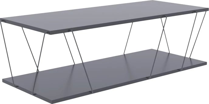 Tavolinë kafeje Tars, ngjyrë gri-e zezë, 120x48x30cm