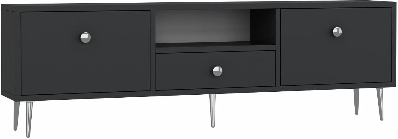 Komodë për TV Skye Decor, 1307-DROP-1, antracit, argjend