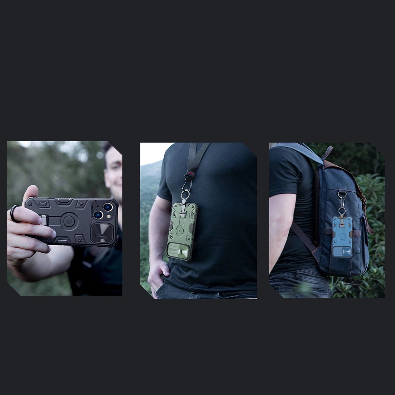 Mbështjellës Nillkin CamShield Armor Pro Magnetic për iPhone 14 Plus, me kapak kamere, unazë dhe MagSafe, i zi