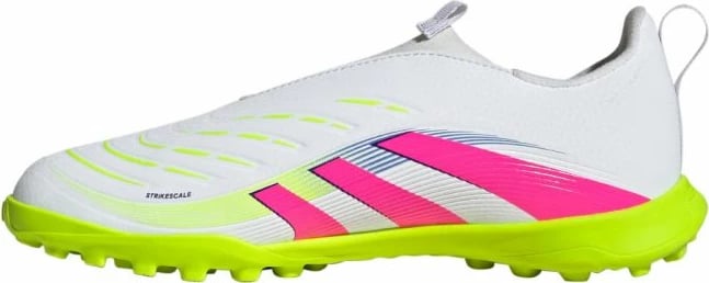 Çizme futbolli për fëmijë adidas, të bardha