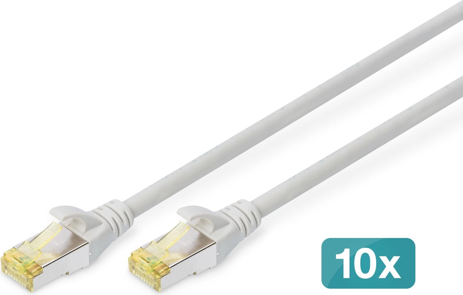 Kabllo rrjeti Cat6a Digitus, 0.5m, S/FTP, 10 copë, RJ-45, ngjyrë hiri
