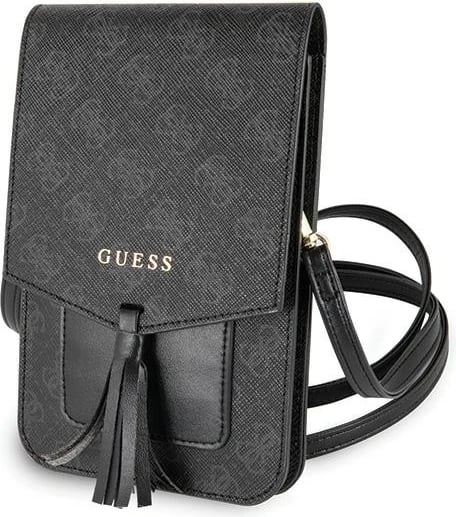 Çantë për telefon, Guess, GUWBSQGBK 4G, lëkurë ekologjike Saffiano, 17.5 x 11.5 cm, e zezë