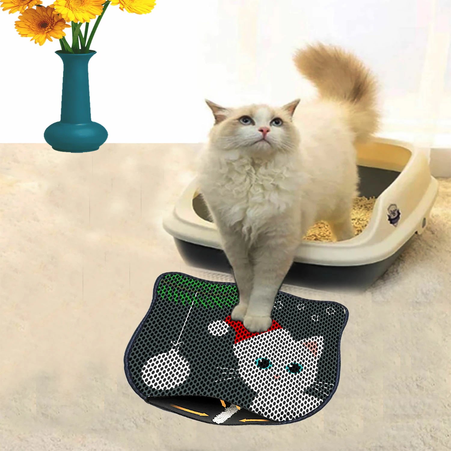 Tapet për rërë mace, shumëngjyrësh, Paws & Whiskers, Kdkafa0185, 40x50cm