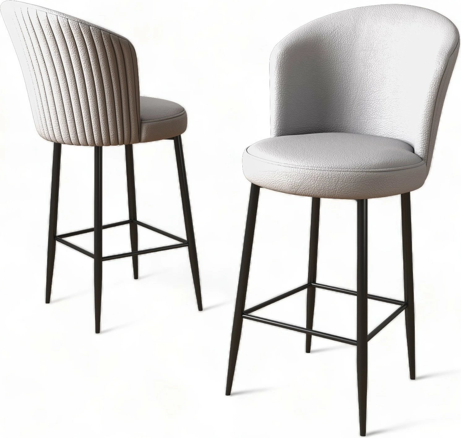 Set karrigesh për bar (2 copë), Hanah Home, Uras, gri dhe e zezë