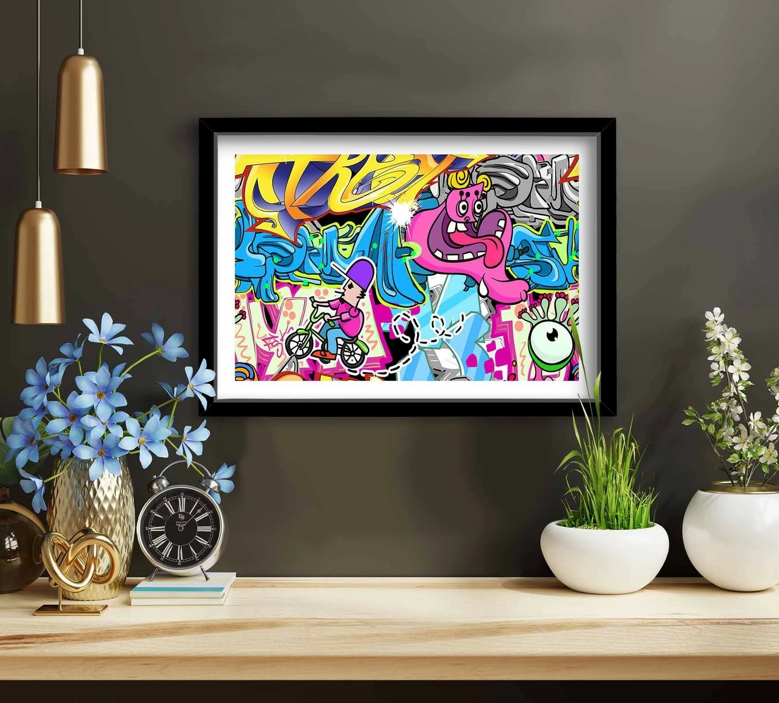 Pikturë dekorative me kornizë, MDF, shumëngjyrëshe, 3550POP-004