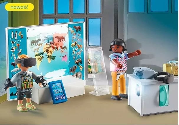 Set figurina Playmobil City Life 71330 Virtual Classroom, 17 copë