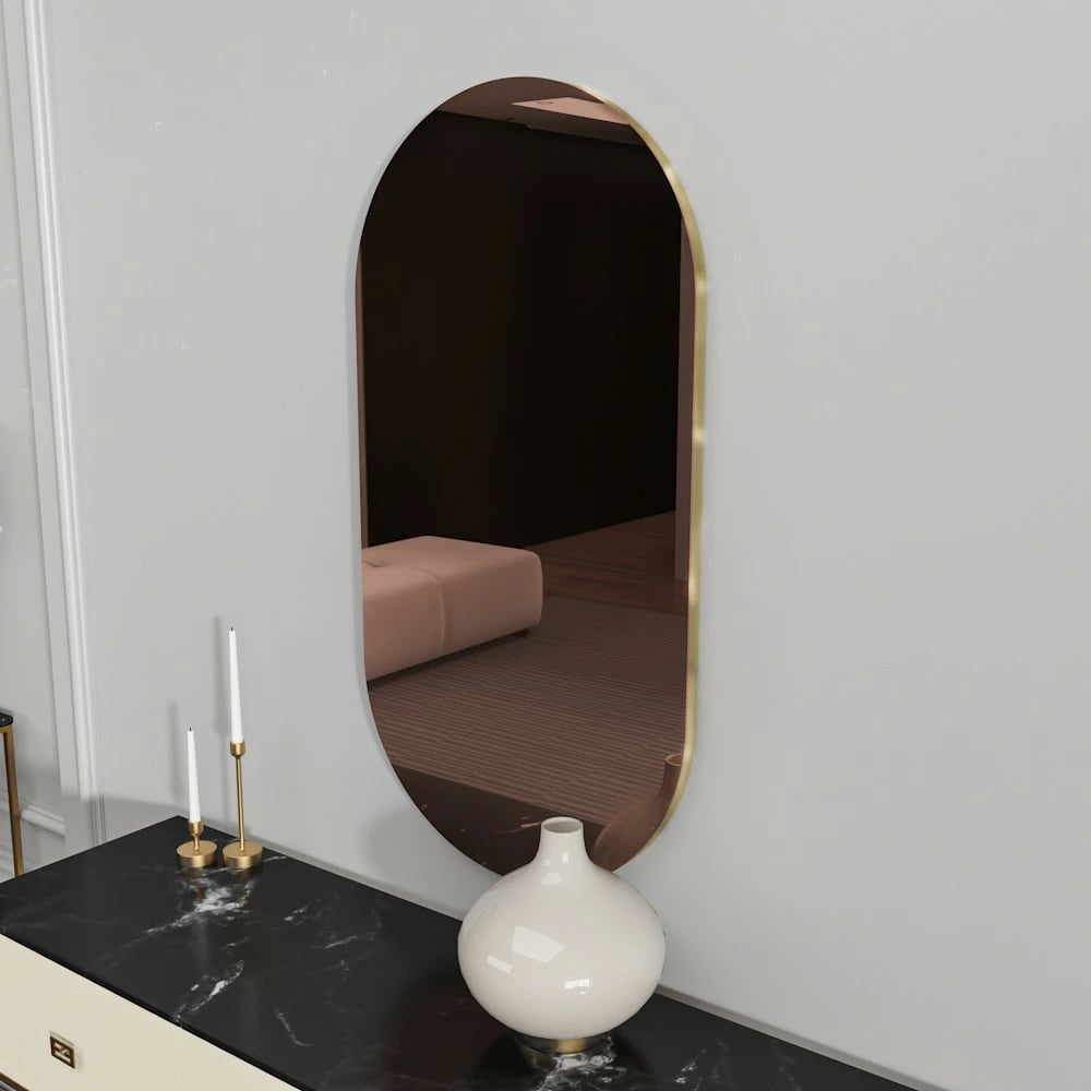 Pasqyrë Hanah Home, Riors, bronzi, ari