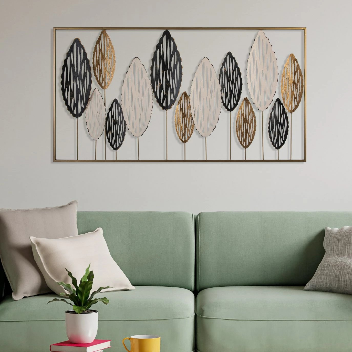 Aksesor dekorativ metalik për mur Wallity, Best - 2, shumëngjyrësh