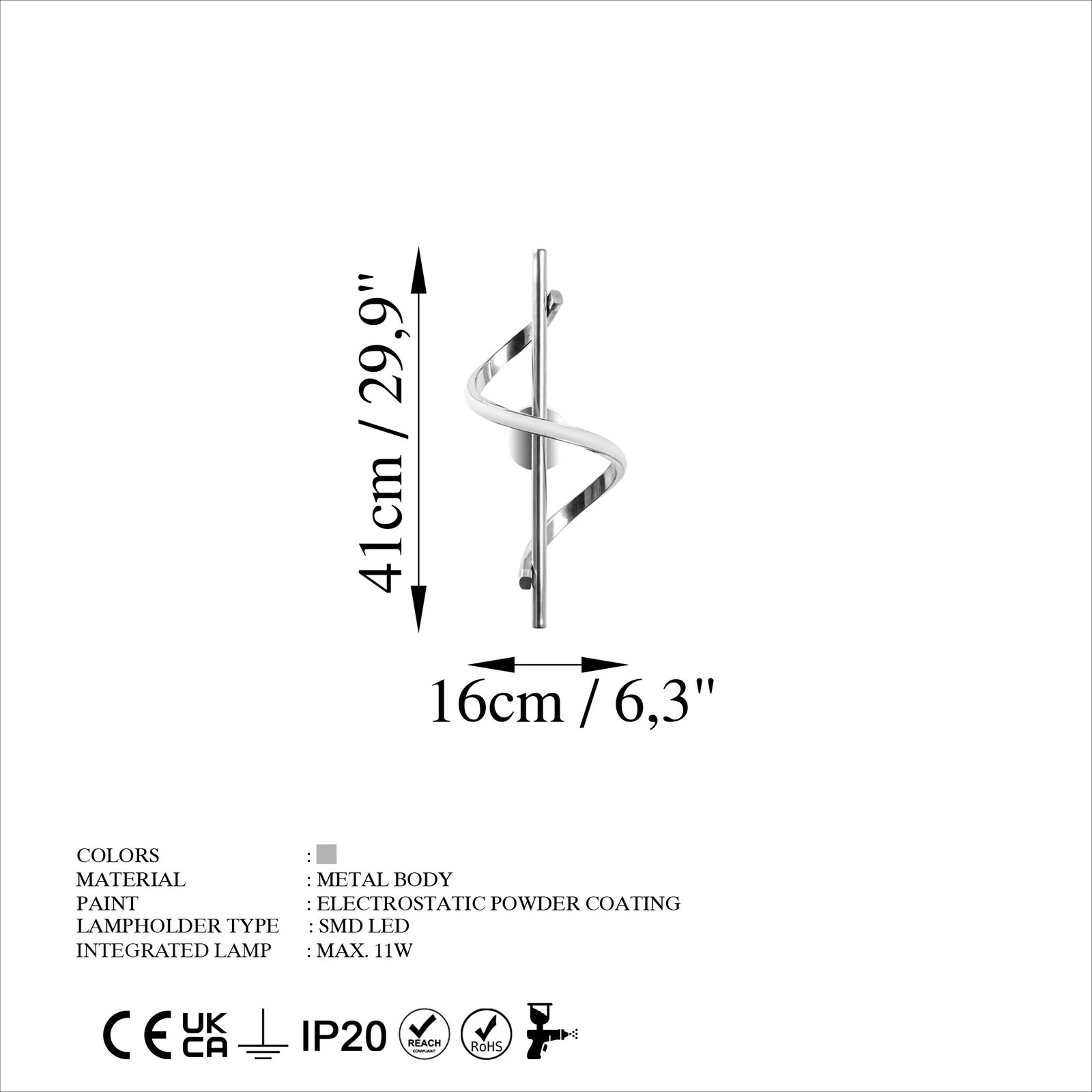 Llambë muri Opviq, Lıkma - 13513, krom