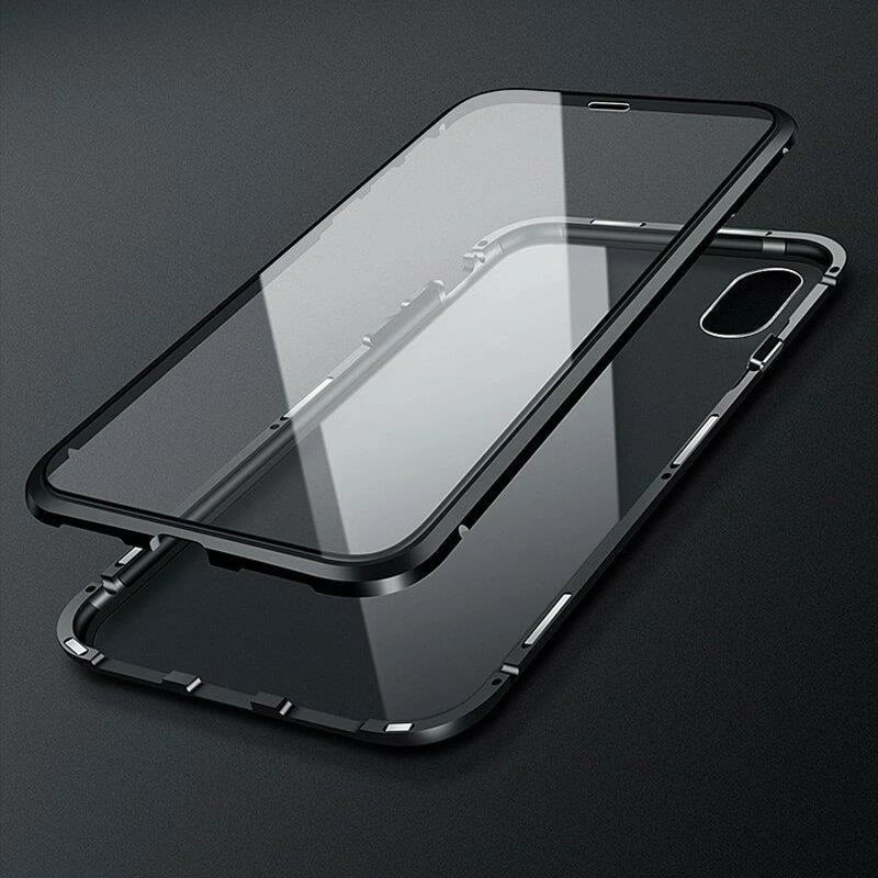 Mbështjellës Wozinsky Full Magnetic Case për Vivo X60, xham i integruar, i zi-transparent