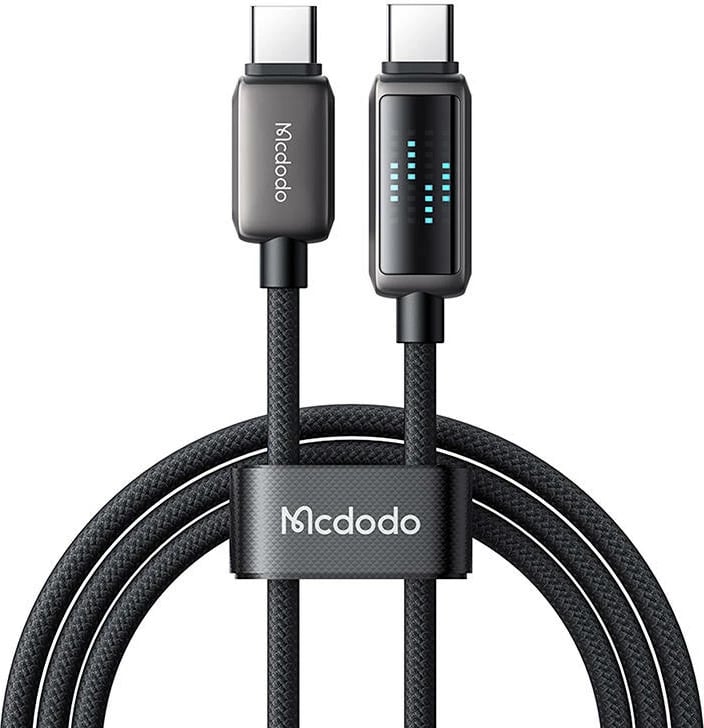 Kabllo USB-C në USB-C Mcdodo CA-4250, 1.2m, 100W, ekran LED, e zezë