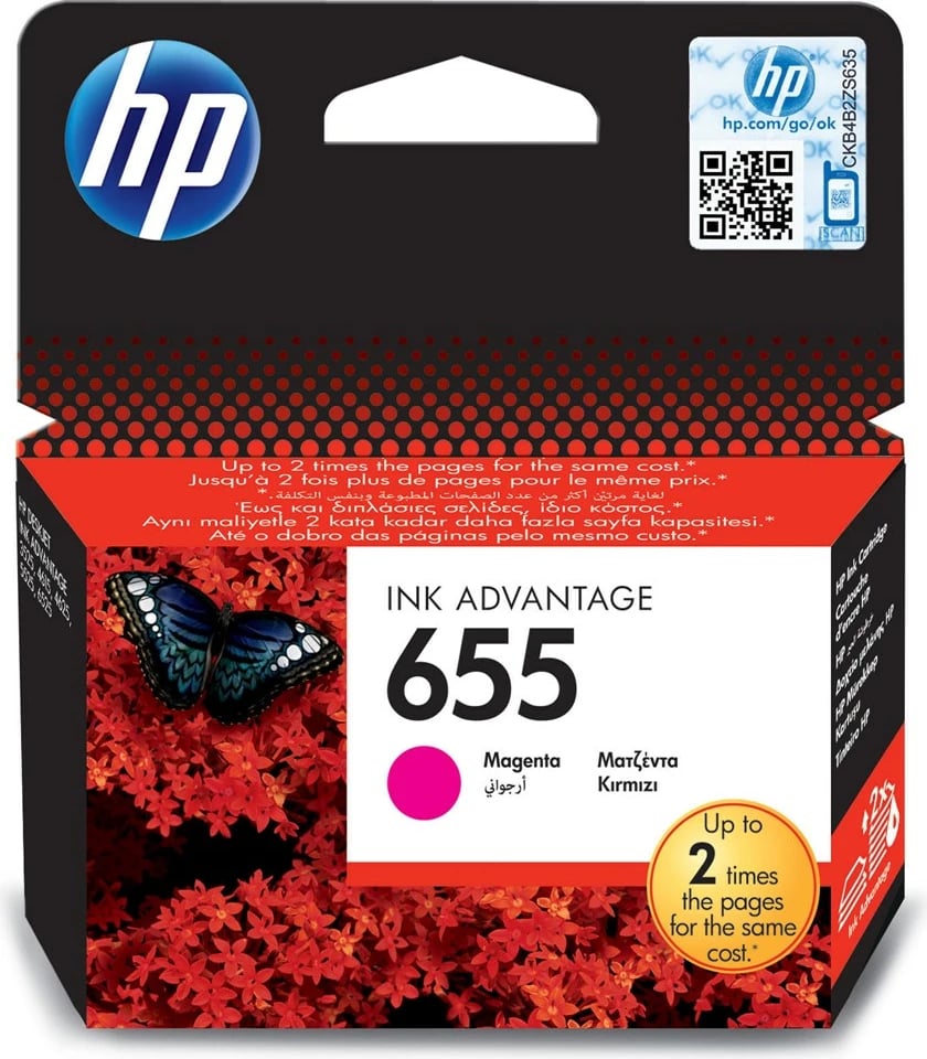 Ngjyrë për printer HP 655, rozë, 1 copë