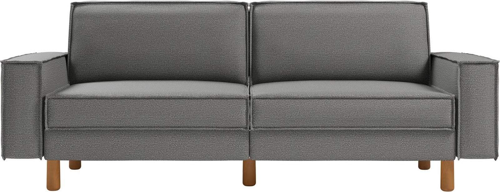 Divan treshe Atelier del Sofa, ngjyrë obsidian, këmbë dru arre