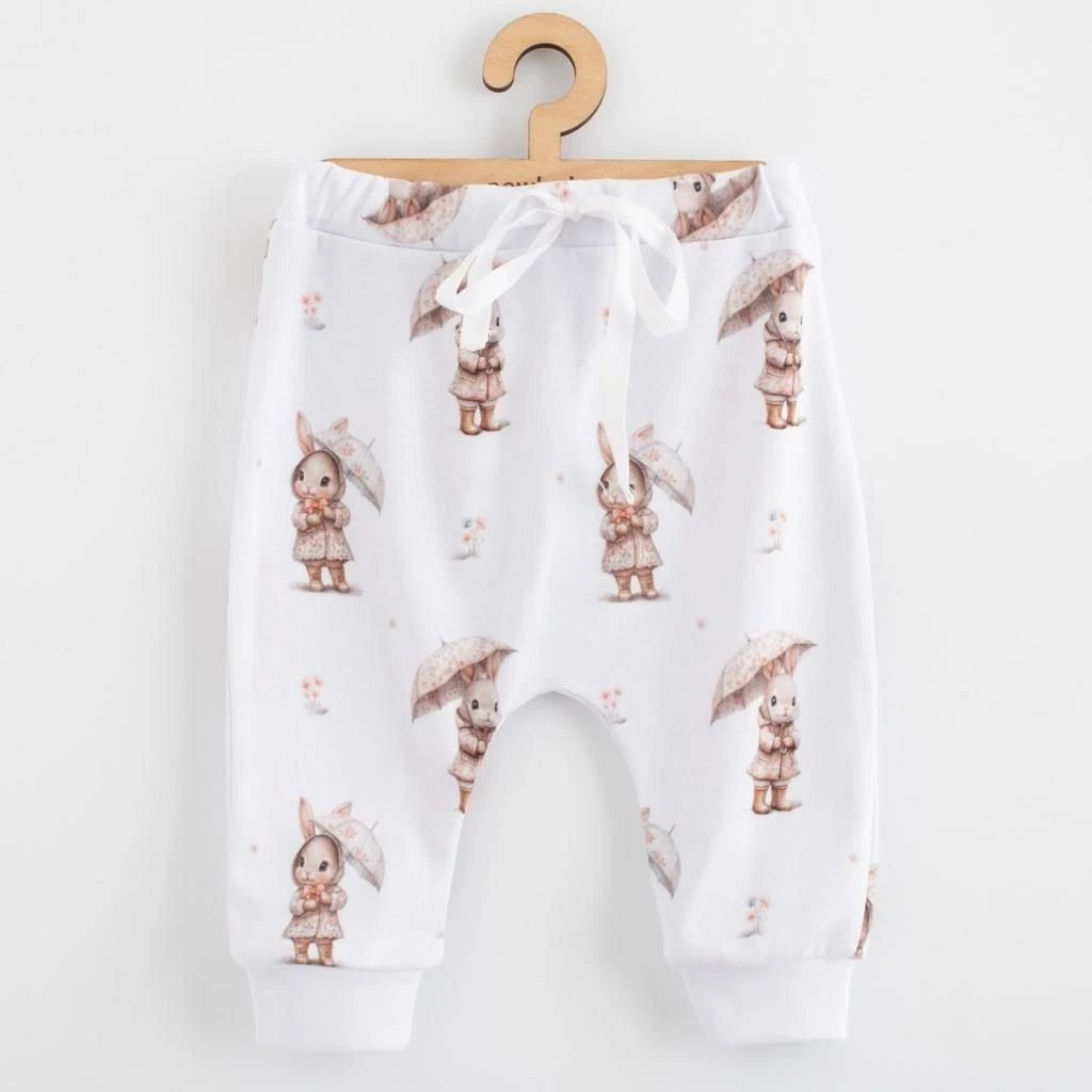 Pantallona jogger pambuku, New Baby, For Babies Bunny, madhësia 80 (9-12m), kafe
