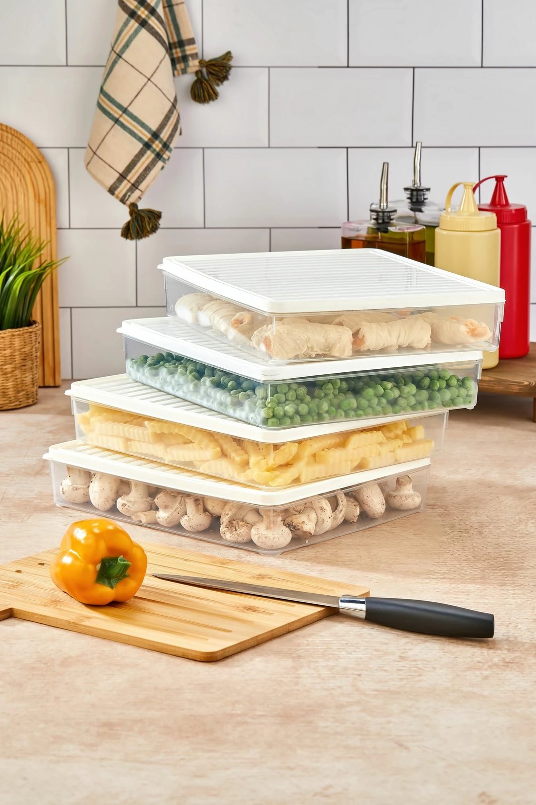 Set kuti plastike për organizim, të bardha, 4 copë, VİTABOX4'LÜ-BEYAZ, 2.8L