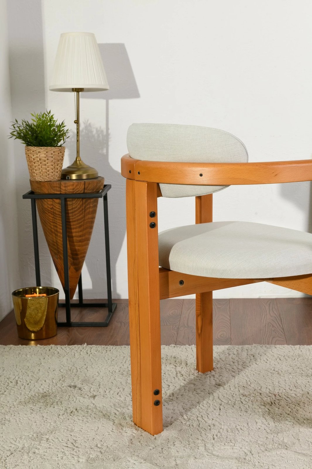 Set karrigesh (2 copë), Skye Decor, Cheri, krem, lis