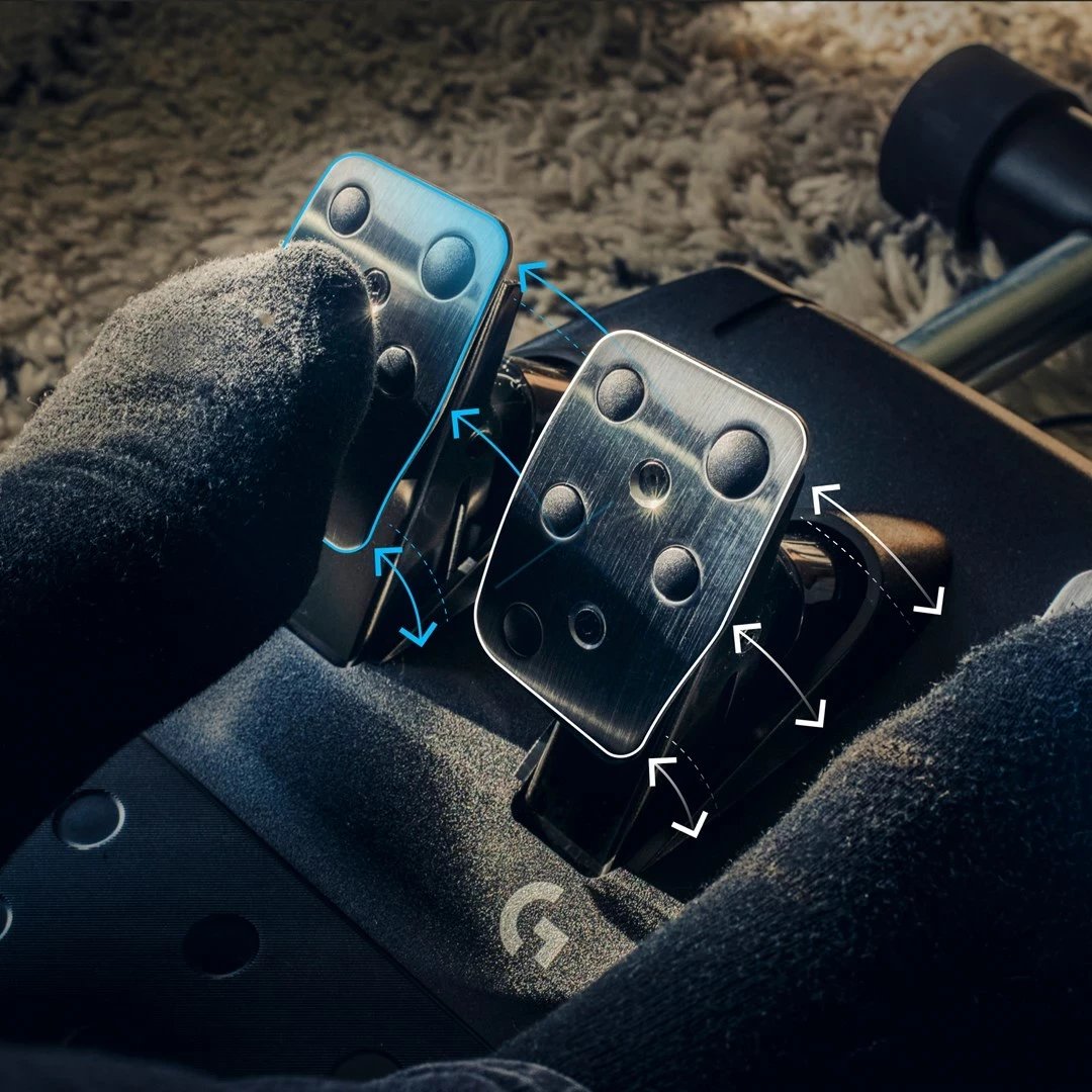 Set timon dhe pedale Logitech G G923 për PS5, PS4, PC, i zi