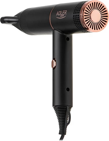 Tharëse flokësh, Adler AD 2278, 1400W, 2 shpejtësi, 2 temperatura, jonizim, ftohtë, e zezë me elemente ari