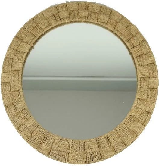 Pasqyrë e rrumbullakët nextdeco Ø75cm, me kornizë metalike, ngjyrë natyrale