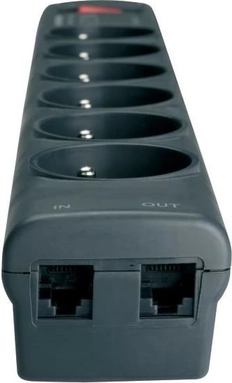 Prizë me mbrojtje Eaton Protection Strip PS6TF, 6 dalje, 1m, e zezë