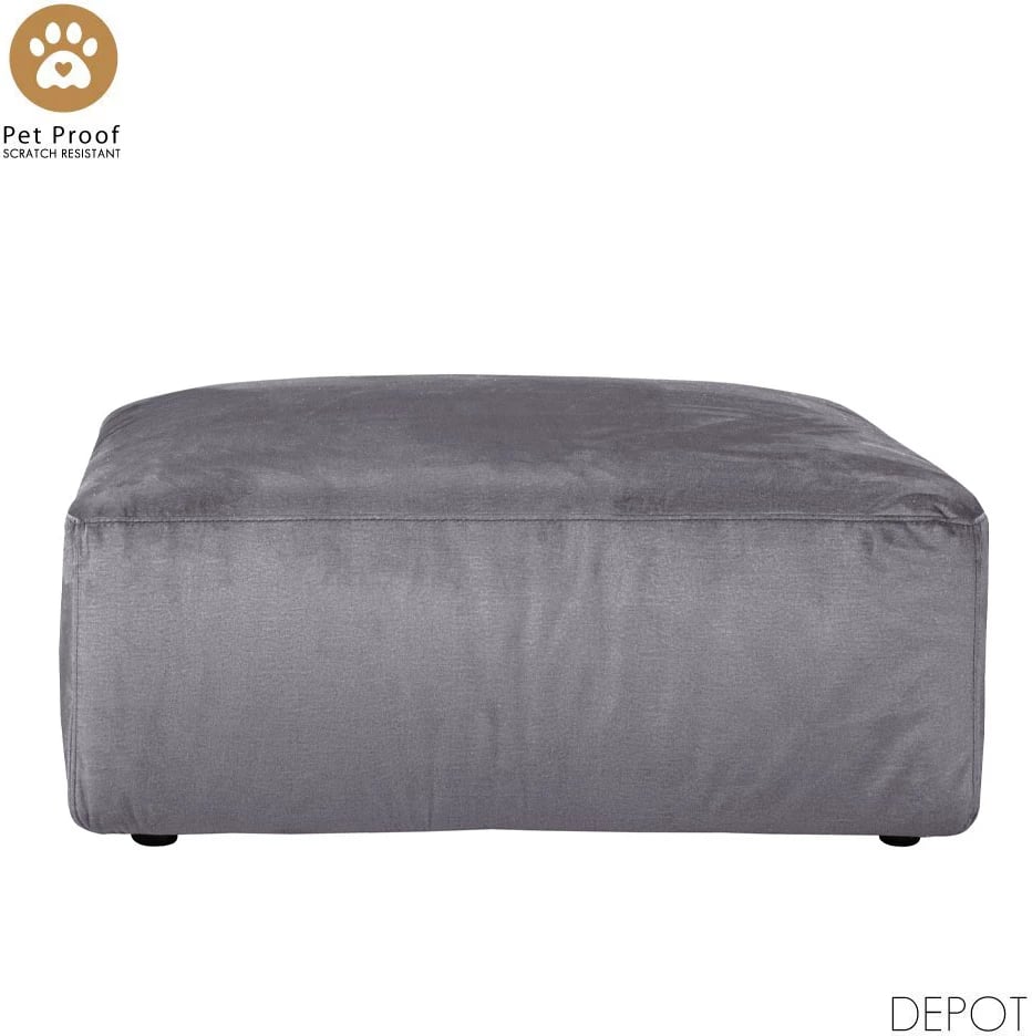 Puf i madh katror, ngjyrë gri, BOX, 107x107x44cm