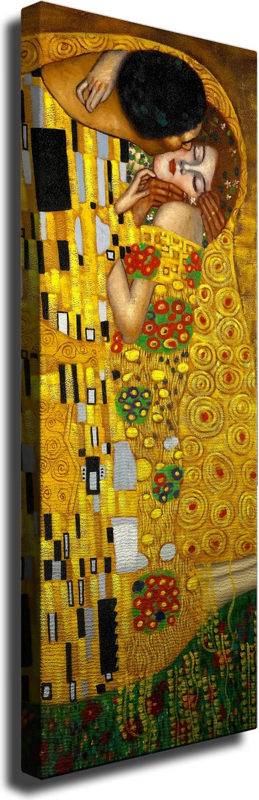 Pikturë dekorative në kanavacë, The Kiss, Gustav Klimt, shumëngjyrëshe, PC141, 30x80cm