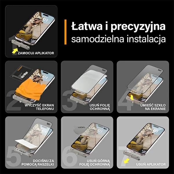 Xham mbrojtës PanzerGlass Matrix Ultra-Wide-Fit për iPhone 15 me pozicionues