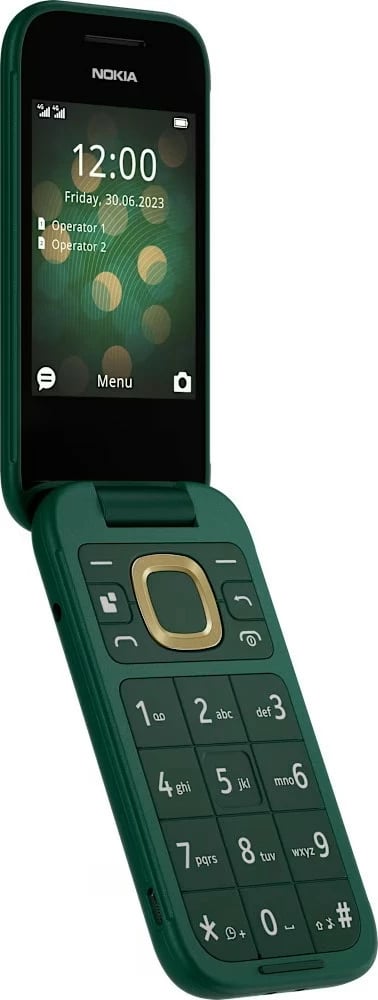 Telefon Nokia 2660 Flip, Dual SIM, 128 MB, 1450 mAh, Gjelbër