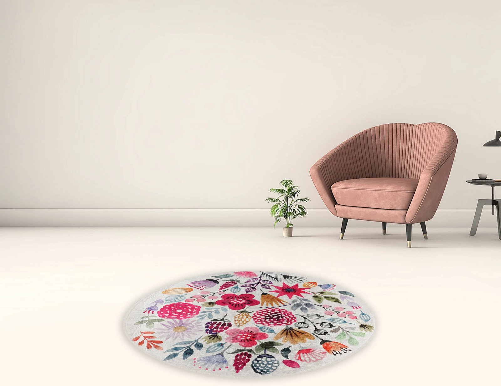 Qilim i rrumbullakët, shumëngjyrësh, 100 cm, Conceptum Hypnose, Drenaj Çap 100