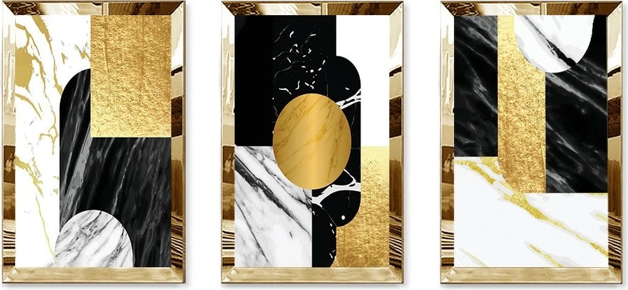 Pikturë dekorative MDF-Plexiglass (3 copë), Wallity, Huhu393, 30x40cm