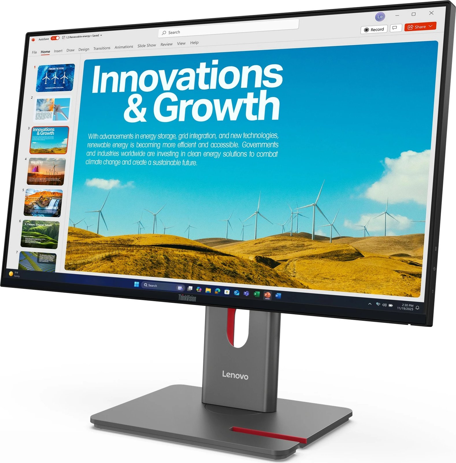 Monitor Lenovo ThinkVision P24QD-40, 23.8 inç, QHD, HDMI/DP/USB-C, i zi