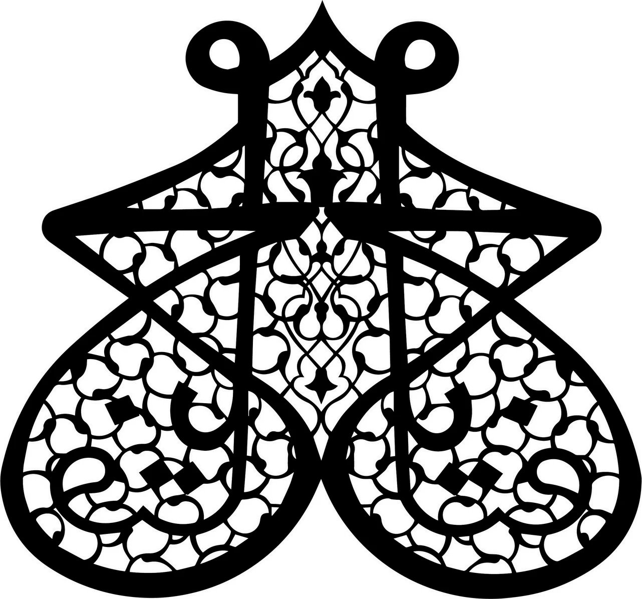 Aksesor dekorativ metalik për mur, Wallity, Ya Fettah, ngjyrë e zezë