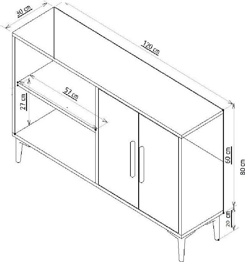 Konsol Hanah Home, e bardhë me të artë, Carbın