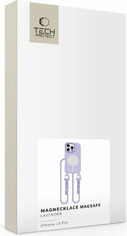 Mbështjellës Tech-Protect MagNecklace me litar për iPhone 16 Pro, MagSafe, Violet