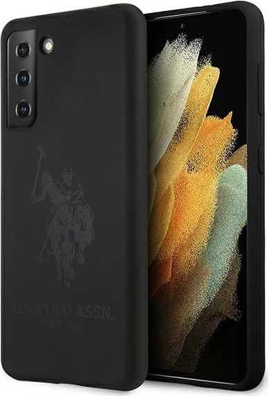 Mbështjellës U.S. Polo Assn. USHCS21SSLHRTBK Silicone On Tone për Samsung Galaxy S21, i zi