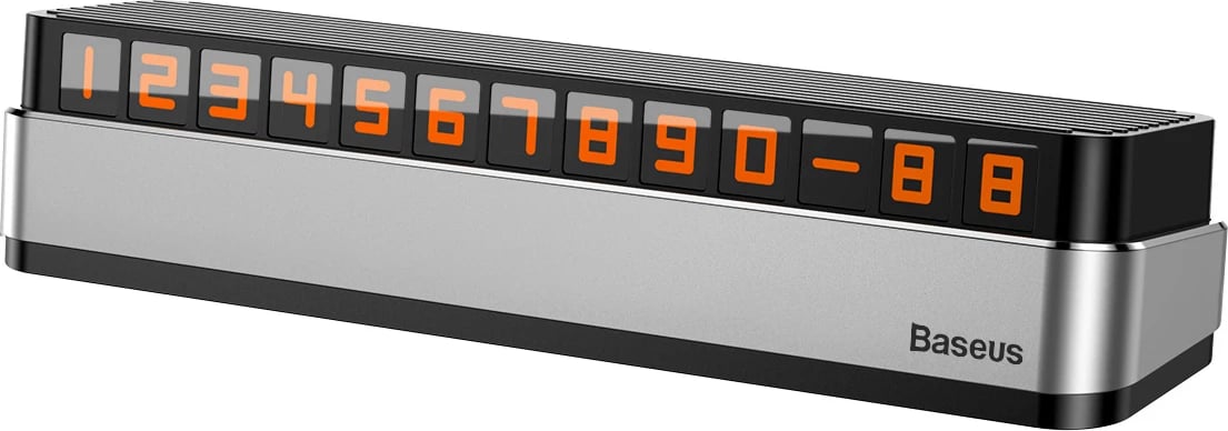 Tabelë parkimi Baseus Moonlight Box Series me numër telefoni, Gri