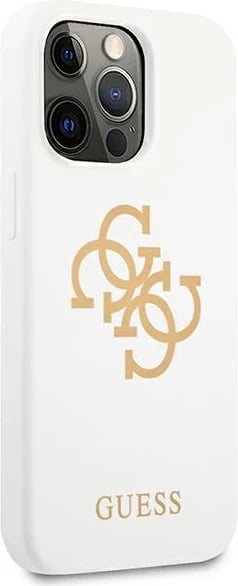 Mbështjellës Guess GUHCP13LLS4GGWH për iPhone 13/13 Pro, silikon, i bardhë Mbështjellës Guess GUHCP13LLS4GGWH për iPhone 13/13 Pro, silikon, i bardhë