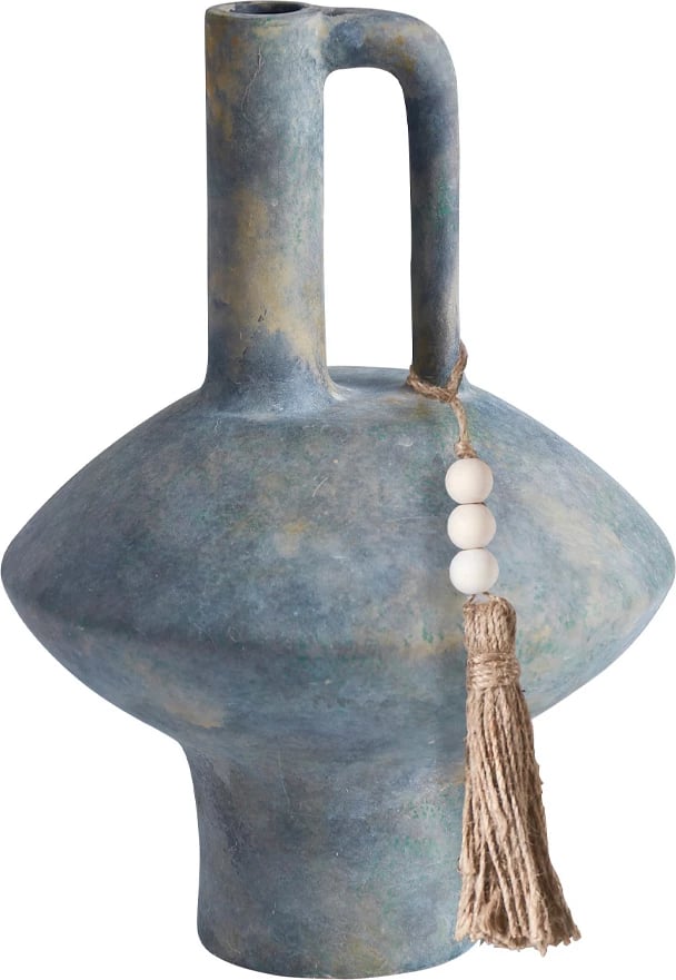 Vazo dekorative Fendra, qeramike, ngjyrë gri-bezhë, 19x19x27cm Vazo dekorative Fendra, qeramike, ngjyrë gri-bezhë, 19x19x27cm