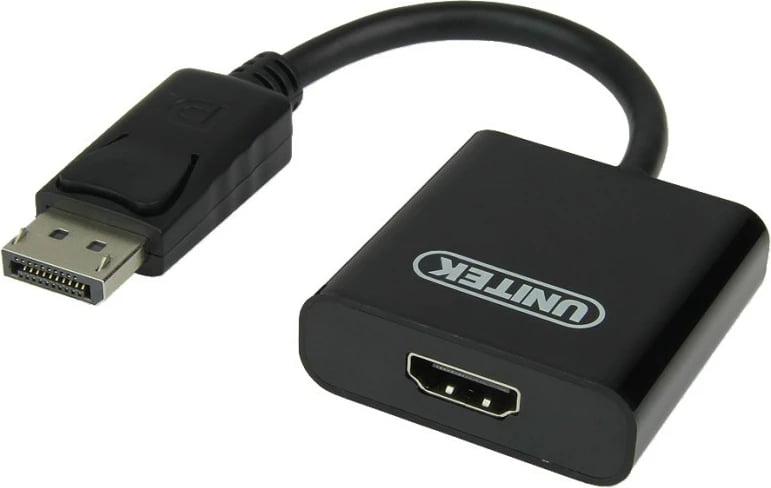 Adapter Unitek Y-5118DA DisplayPort në HDMI, 10 cm, Zi