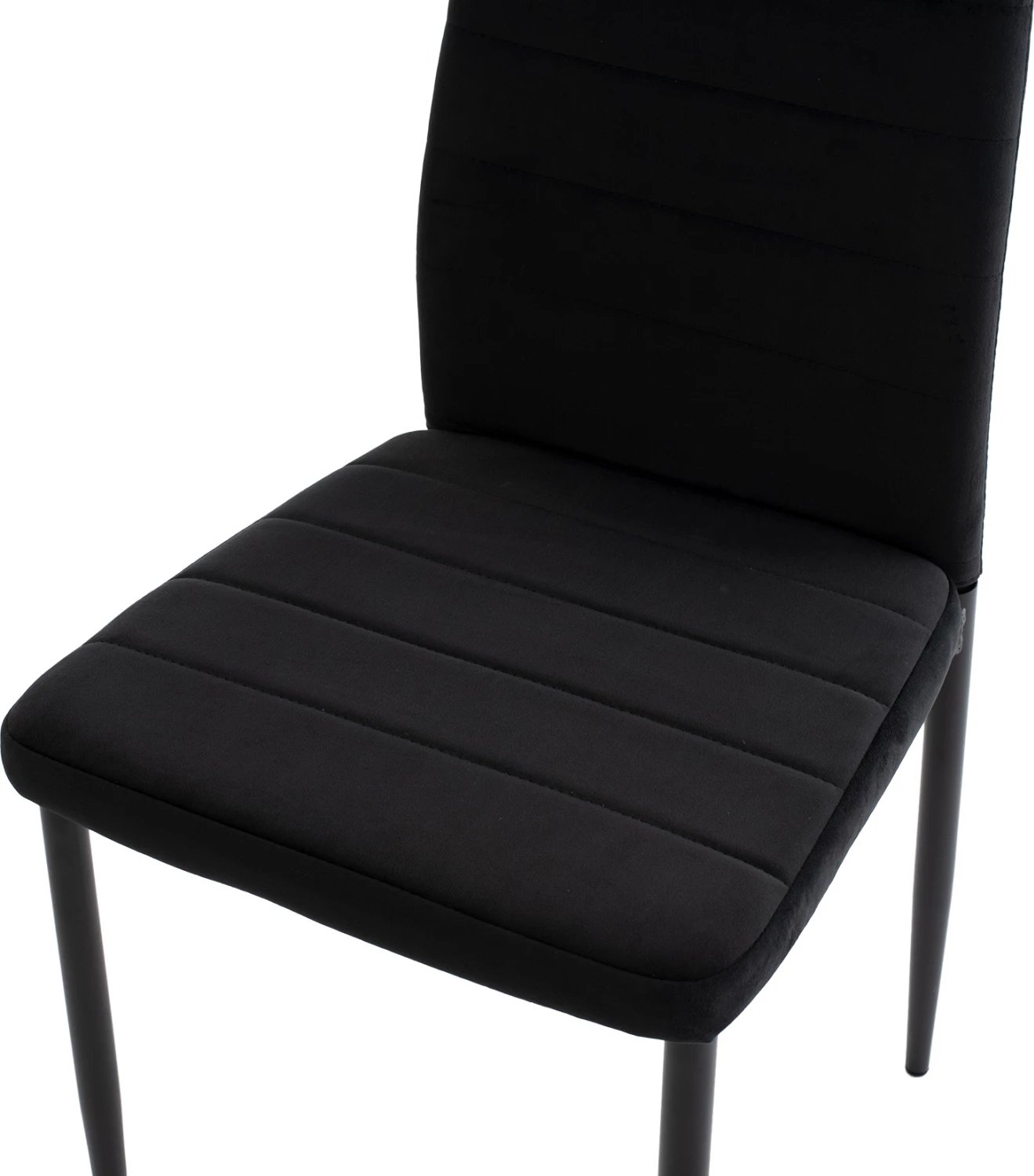 Karrige metalike, FH0037.34, kadife e zezë, me kornizë metalike, set prej 4 copash