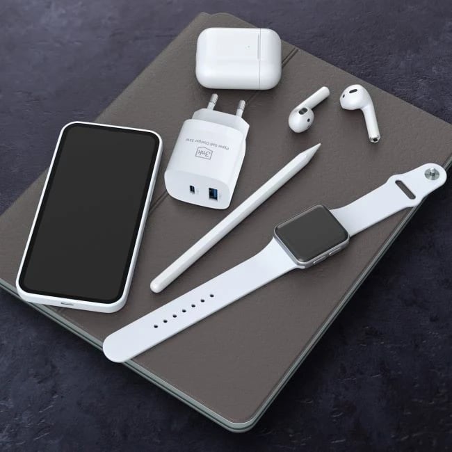 Karikues USB-A/USB-C, 3MK Hyper GaN, 33W, i bardhë 