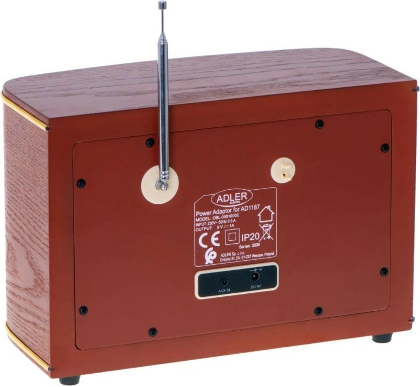 Radio retro Adler AD1187 me Bluetooth, USB, FM, ngjyrë dru